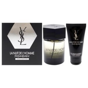 La Nuit De LHomme by Yves Saint Laurent for Men - 2 Pc Gift Set 3.3oz EDT Spray, 1.6oz Shower Gel